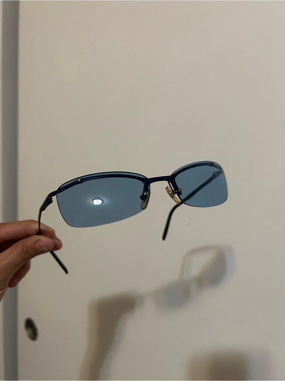 Vogue Rimless Blue Lens Sunglasses